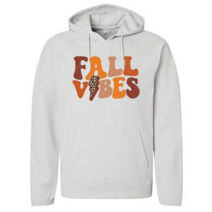 Retro Leopard Print Fall Season Vibes Performance Fleece Hoodie