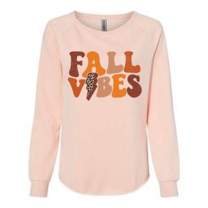 Retro Leopard Print Fall Season Vibes Womens California Wash Sweatshirt