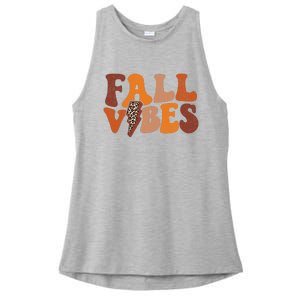 Retro Leopard Print Fall Season Vibes Ladies PosiCharge Tri-Blend Wicking Tank