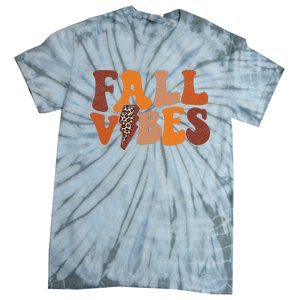 Retro Leopard Print Fall Season Vibes Tie-Dye T-Shirt