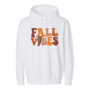 Retro Leopard Print Fall Season Vibes Garment-Dyed Fleece Hoodie