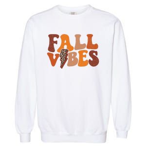 Retro Leopard Print Fall Season Vibes Garment-Dyed Sweatshirt