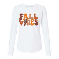 Retro Leopard Print Fall Season Vibes Womens Cotton Relaxed Long Sleeve T-Shirt