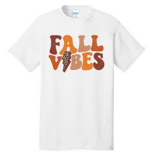 Retro Leopard Print Fall Season Vibes Tall T-Shirt