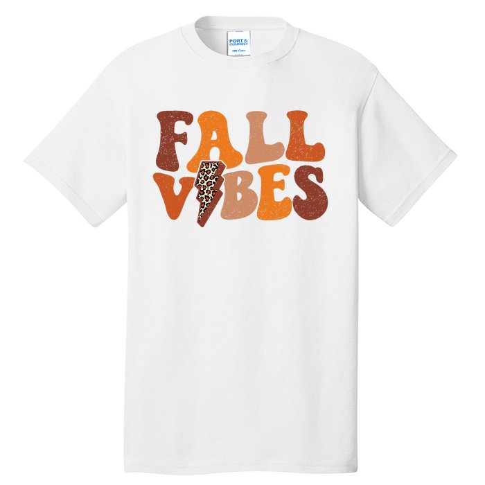 Retro Leopard Print Fall Season Vibes Tall T-Shirt