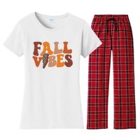 Retro Leopard Print Fall Season Vibes Women's Flannel Pajama Set