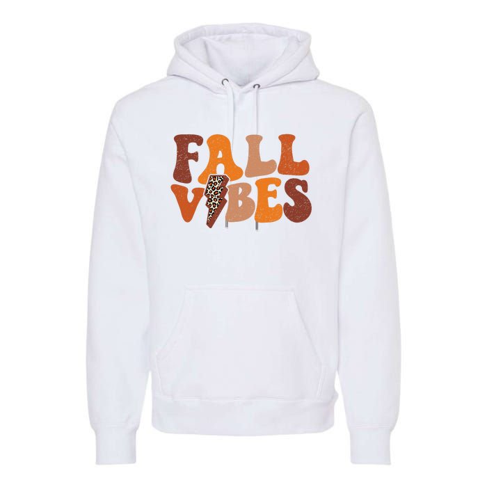 Retro Leopard Print Fall Season Vibes Premium Hoodie