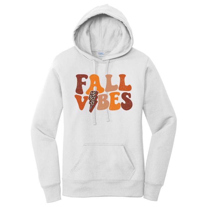 Retro Leopard Print Fall Season Vibes Women's Pullover Hoodie