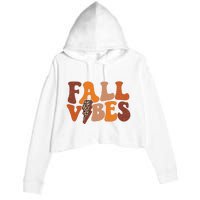 Retro Leopard Print Fall Season Vibes Crop Fleece Hoodie