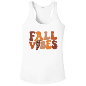 Retro Leopard Print Fall Season Vibes Ladies PosiCharge Competitor Racerback Tank