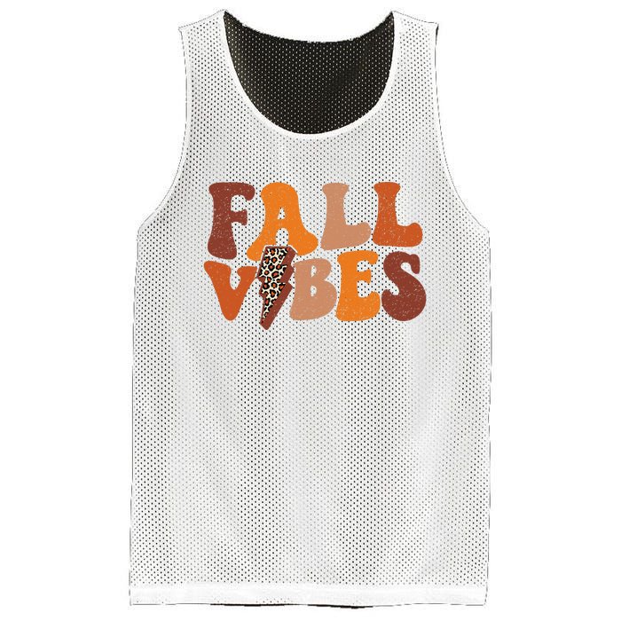 Retro Leopard Print Fall Season Vibes Mesh Reversible Basketball Jersey Tank