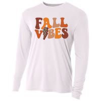 Retro Leopard Print Fall Season Vibes Cooling Performance Long Sleeve Crew