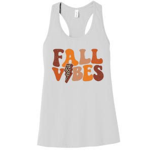 Retro Leopard Print Fall Season Vibes Women's Racerback Tank