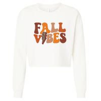 Retro Leopard Print Fall Season Vibes Cropped Pullover Crew