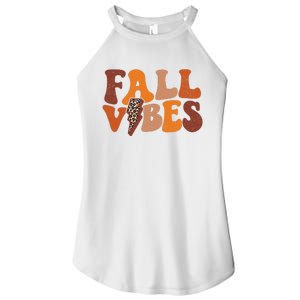 Retro Leopard Print Fall Season Vibes Women's Perfect Tri Rocker Tank