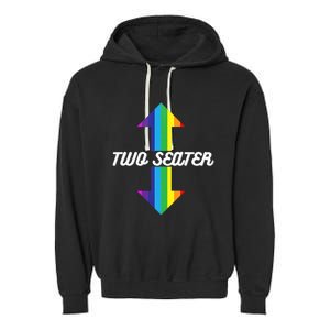 Rainbow Lgbt Pride Two Seater Garment-Dyed Fleece Hoodie