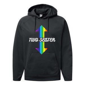 Rainbow Lgbt Pride Two Seater Performance Fleece Hoodie