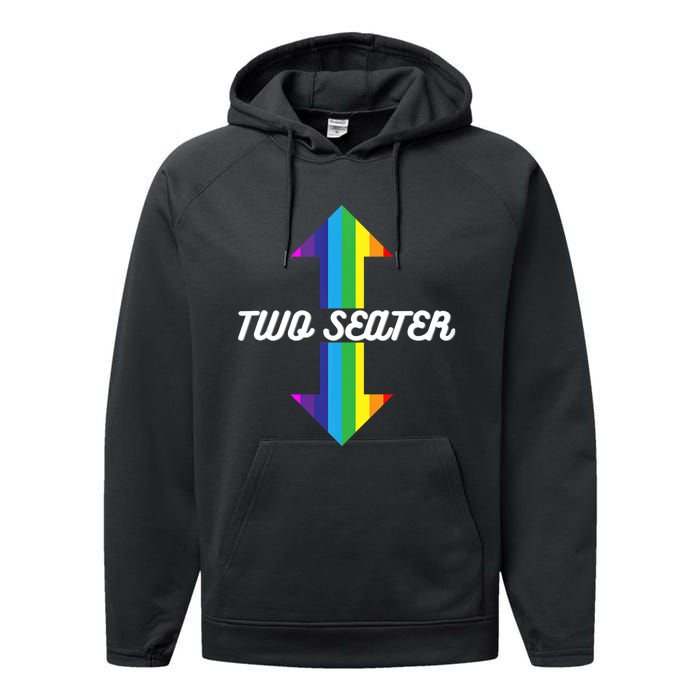 Rainbow Lgbt Pride Two Seater Performance Fleece Hoodie