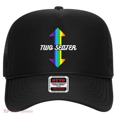 Rainbow Lgbt Pride Two Seater High Crown Mesh Back Trucker Hat