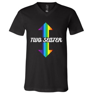 Rainbow Lgbt Pride Two Seater V-Neck T-Shirt