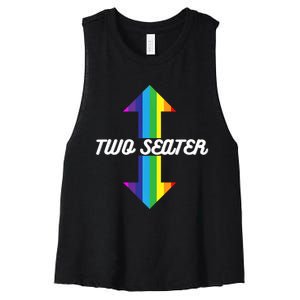 Rainbow Lgbt Pride Two Seater Women's Racerback Cropped Tank