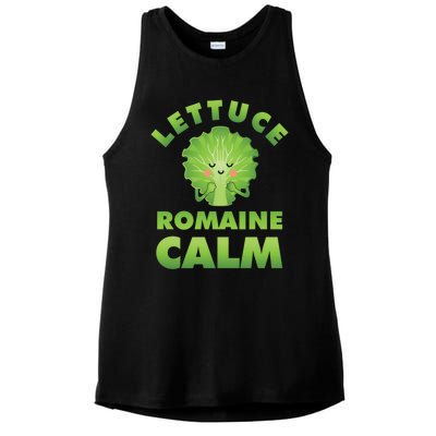 Romaine Lettuce Pun Vegan Vegetarian Gift Ladies PosiCharge Tri-Blend Wicking Tank