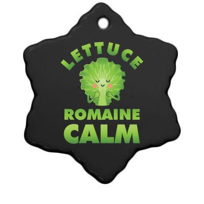 Romaine Lettuce Pun Vegan Vegetarian Gift Ceramic Star Ornament