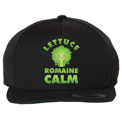 Romaine Lettuce Pun Vegan Vegetarian Gift Wool Snapback Cap