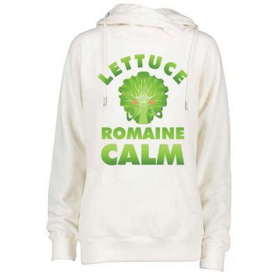 Romaine Lettuce Pun Vegan Vegetarian Gift Womens Funnel Neck Pullover Hood