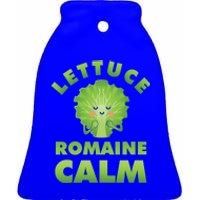 Romaine Lettuce Pun Vegan Vegetarian Gift Ceramic Bell Ornament