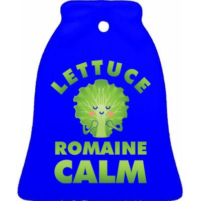 Romaine Lettuce Pun Vegan Vegetarian Gift Ceramic Bell Ornament