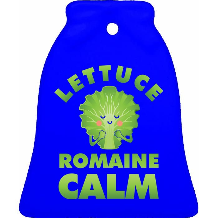 Romaine Lettuce Pun Vegan Vegetarian Gift Ceramic Bell Ornament