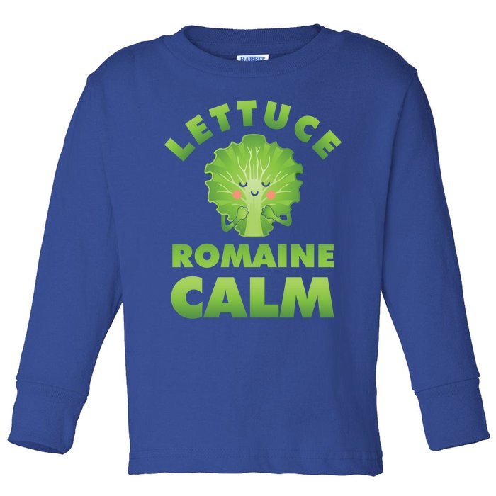 Romaine Lettuce Pun Vegan Vegetarian Gift Toddler Long Sleeve Shirt