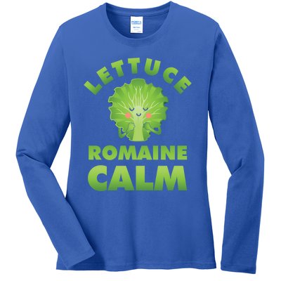 Romaine Lettuce Pun Vegan Vegetarian Gift Ladies Long Sleeve Shirt