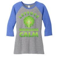 Romaine Lettuce Pun Vegan Vegetarian Gift Women's Tri-Blend 3/4-Sleeve Raglan Shirt