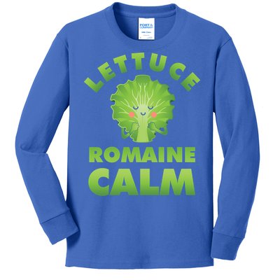 Romaine Lettuce Pun Vegan Vegetarian Gift Kids Long Sleeve Shirt