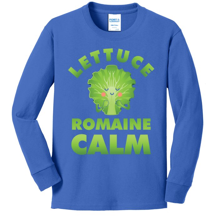 Romaine Lettuce Pun Vegan Vegetarian Gift Kids Long Sleeve Shirt