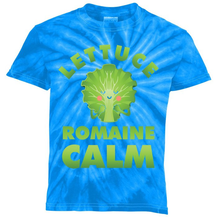 Romaine Lettuce Pun Vegan Vegetarian Gift Kids Tie-Dye T-Shirt