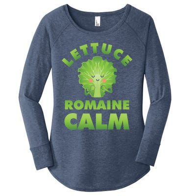 Romaine Lettuce Pun Vegan Vegetarian Gift Women's Perfect Tri Tunic Long Sleeve Shirt