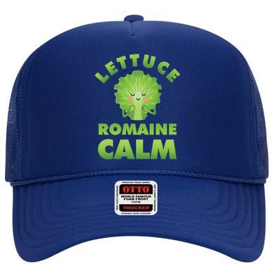 Romaine Lettuce Pun Vegan Vegetarian Gift High Crown Mesh Back Trucker Hat