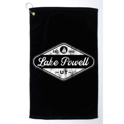 Retro Lake Powell Arizona Vacation Fishing Boat Souvenir Golf Towel