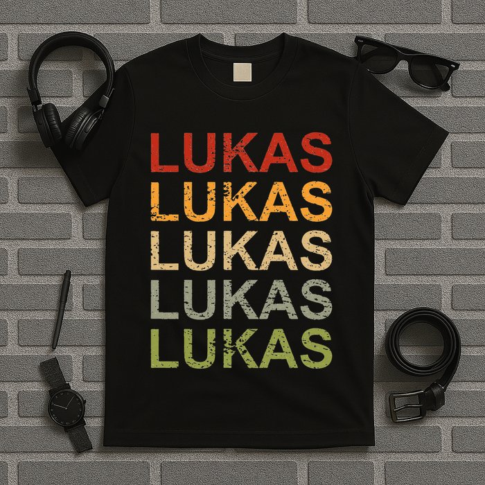 Retro Lukas Personalized Lukas Name Boy Man Lukas T-Shirt