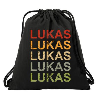 Retro Lukas Personalized Lukas Name Boy Man Lukas Drawstring Bag