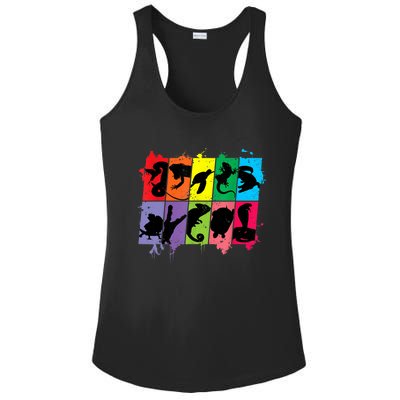 Reptile Lover Pet Snake Lizard Colorful Retro T Ladies PosiCharge Competitor Racerback Tank