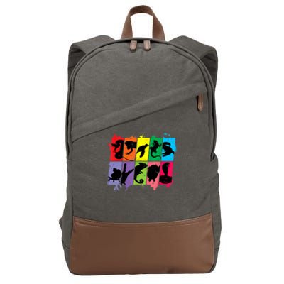 Reptile Lover Pet Snake Lizard Colorful Retro T Cotton Canvas Backpack