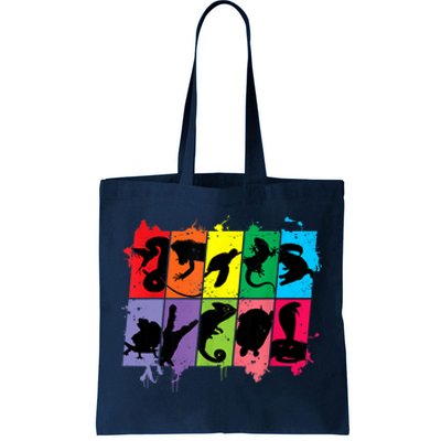 Reptile Lover Pet Snake Lizard Colorful Retro T Tote Bag