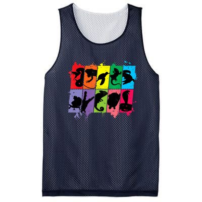 Reptile Lover Pet Snake Lizard Colorful Retro T Mesh Reversible Basketball Jersey Tank