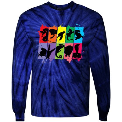 Reptile Lover Pet Snake Lizard Colorful Retro T Tie-Dye Long Sleeve Shirt