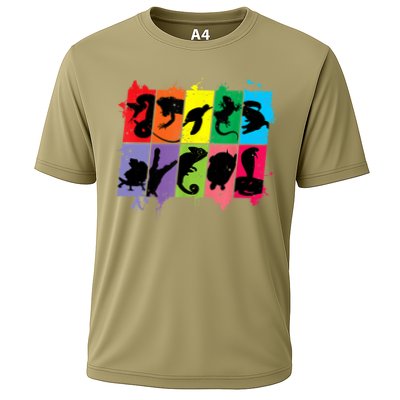 Reptile Lover Pet Snake Lizard Colorful Retro T Cooling Performance Crew T-Shirt
