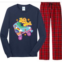 Retro Let’s Roll Rollerskating Cute Roller Skater 70s 80s Long Sleeve Pajama Set